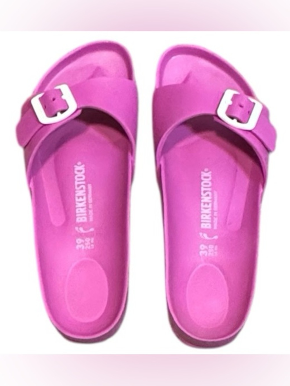 Birkenstock Pink EVA Single-Buckle Slide Sandals